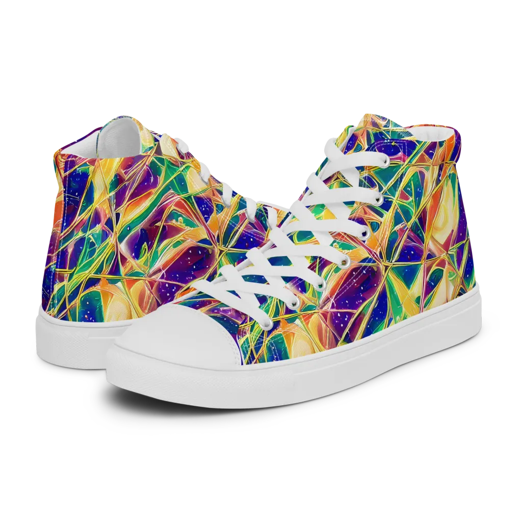 Solar Prism on Men's High Top Canvas Shoes — Left