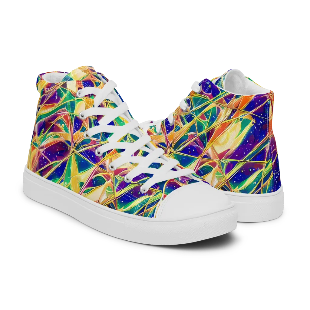 Solar Prism on Men's High Top Canvas Shoes — Right