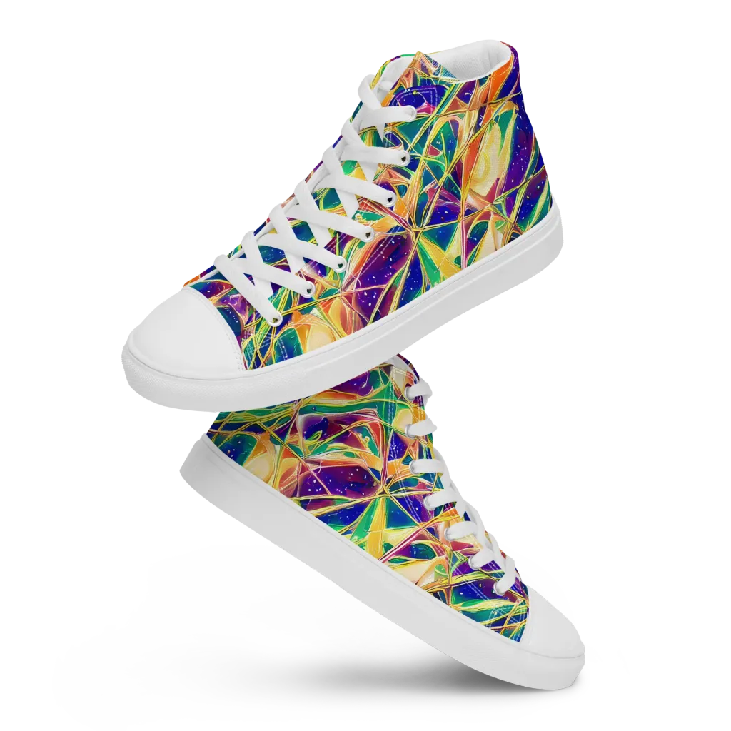Solar Prism on Men's High Top Canvas Shoes — Front