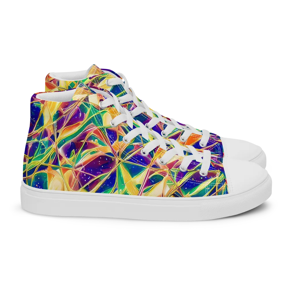 Solar Prism on Women's High Top Canvas Shoes — Right