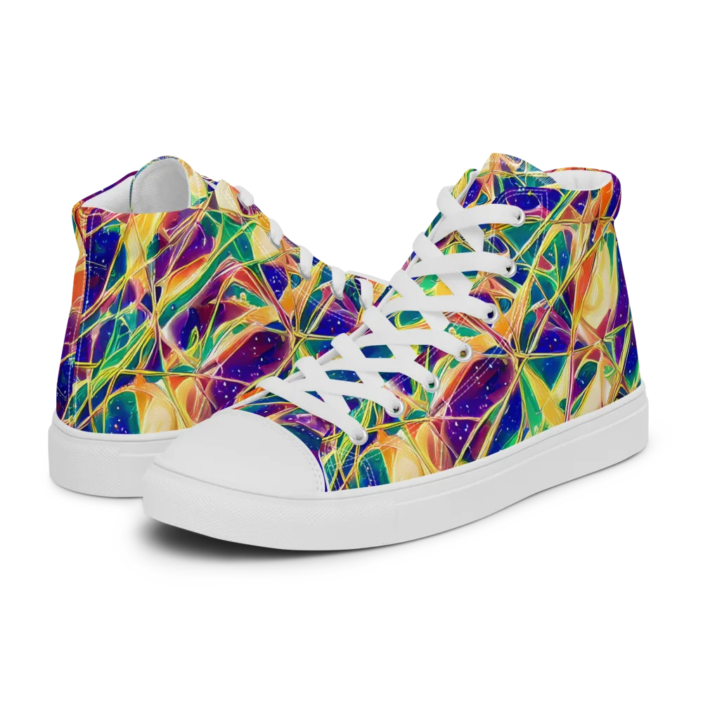 Solar Prism on Women's High Top Canvas Shoes — Left