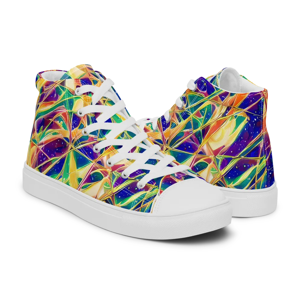 Solar Prism on Women's High Top Canvas Shoes — Right