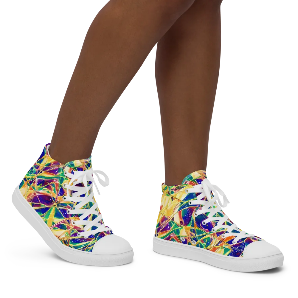Solar Prism on Women's High Top Canvas Shoes — Right