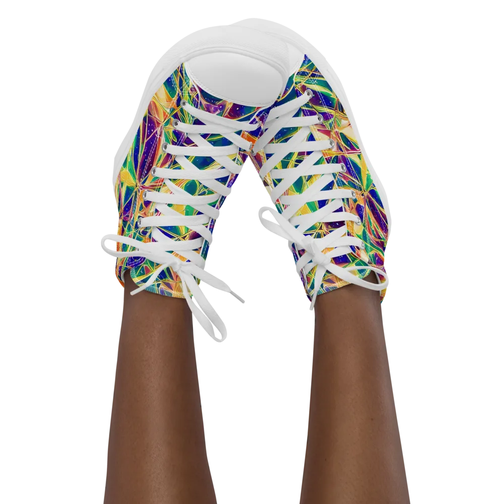 Solar Prism on Women's High Top Canvas Shoes — Front