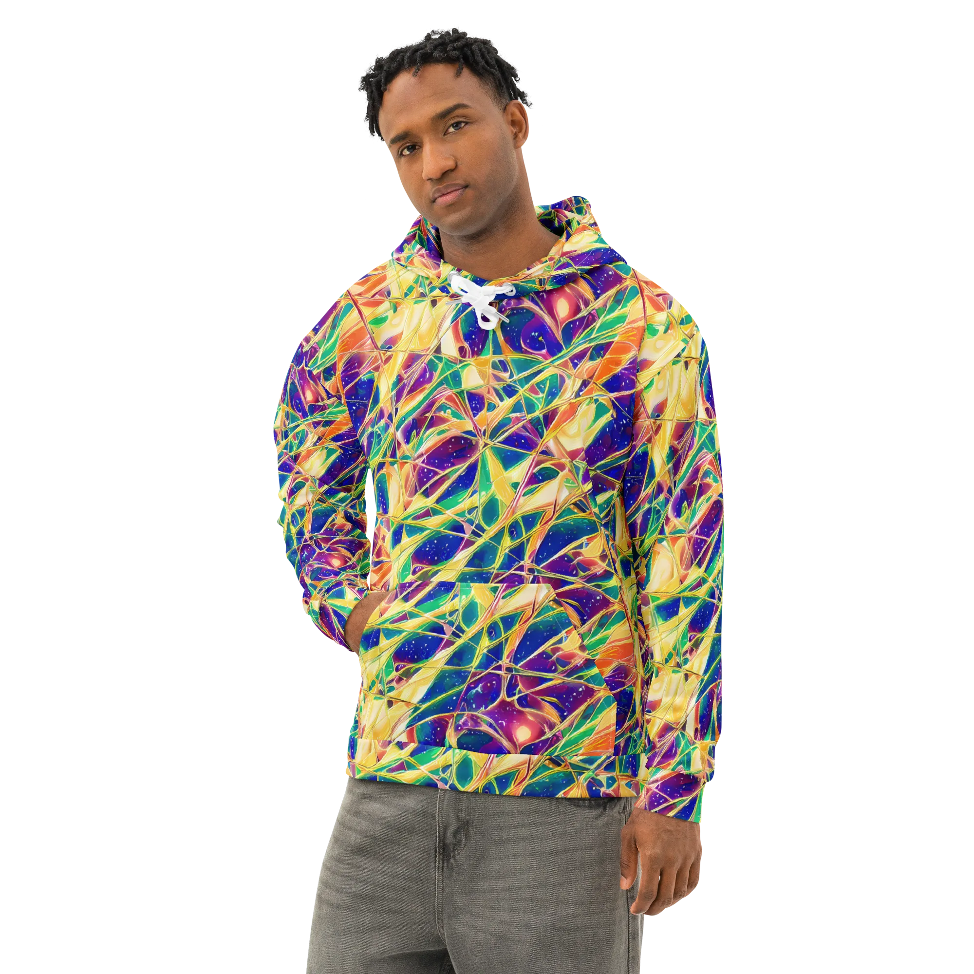 Solar Prism on Cotton Hoodie — Left Front
