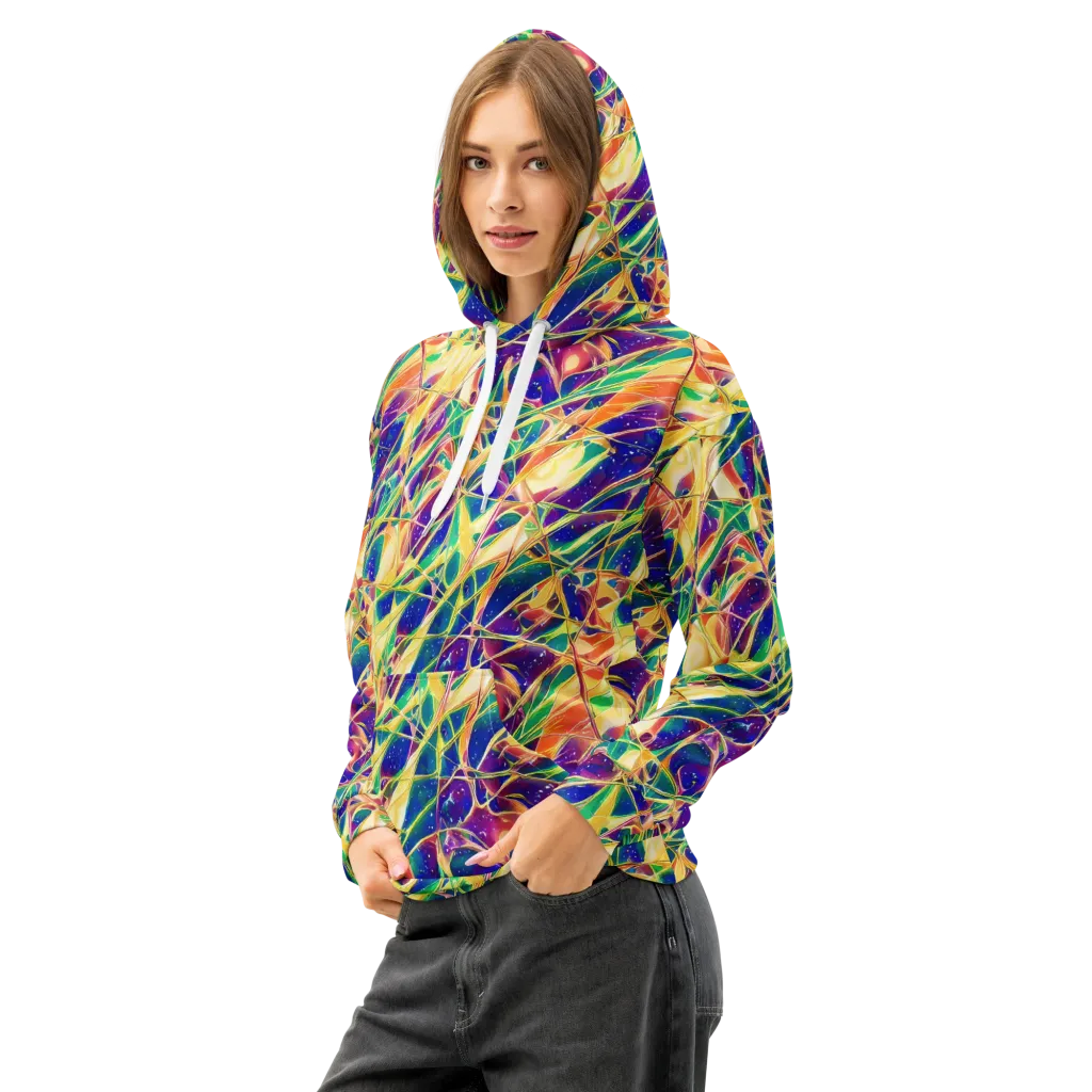Solar Prism on Cotton Hoodie — Left Front