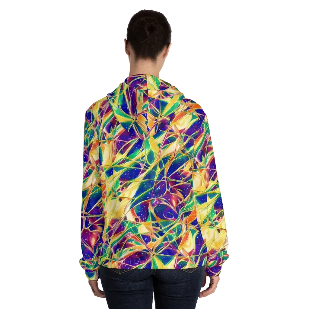 Solar Prism on Women's Full-Zip Hoodie — Back On Person