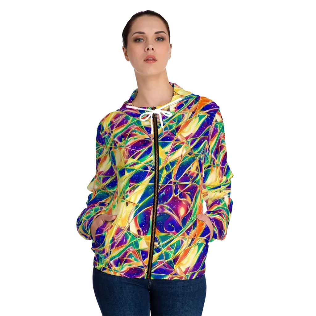 Solar Prism on Women's Full-Zip Hoodie — Front On Person