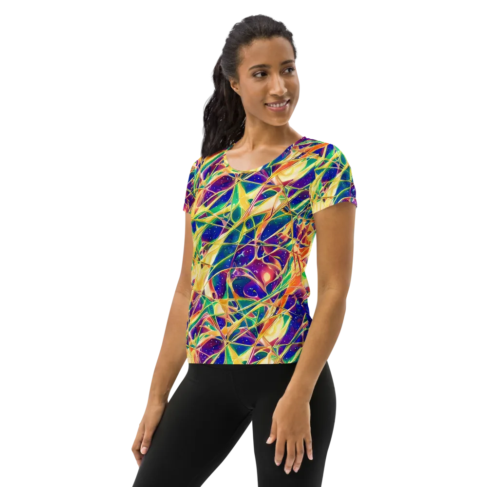 Solar Prism on Women's Athletic T-Shirt — Left