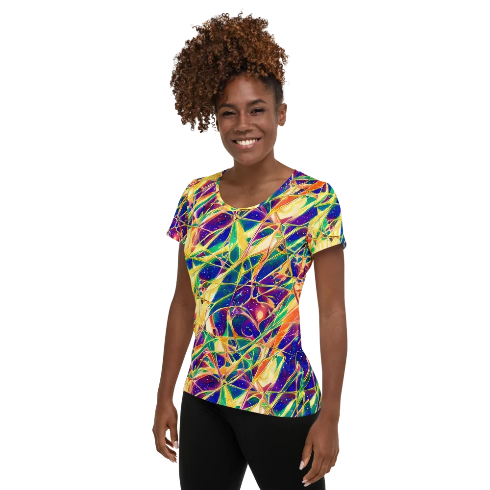 Solar Prism on Women's Athletic T-Shirt — Left
