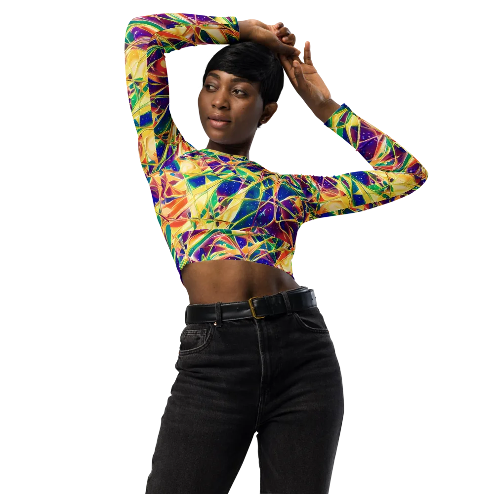 Solar Prism on Long Sleeve Crop Top — Front