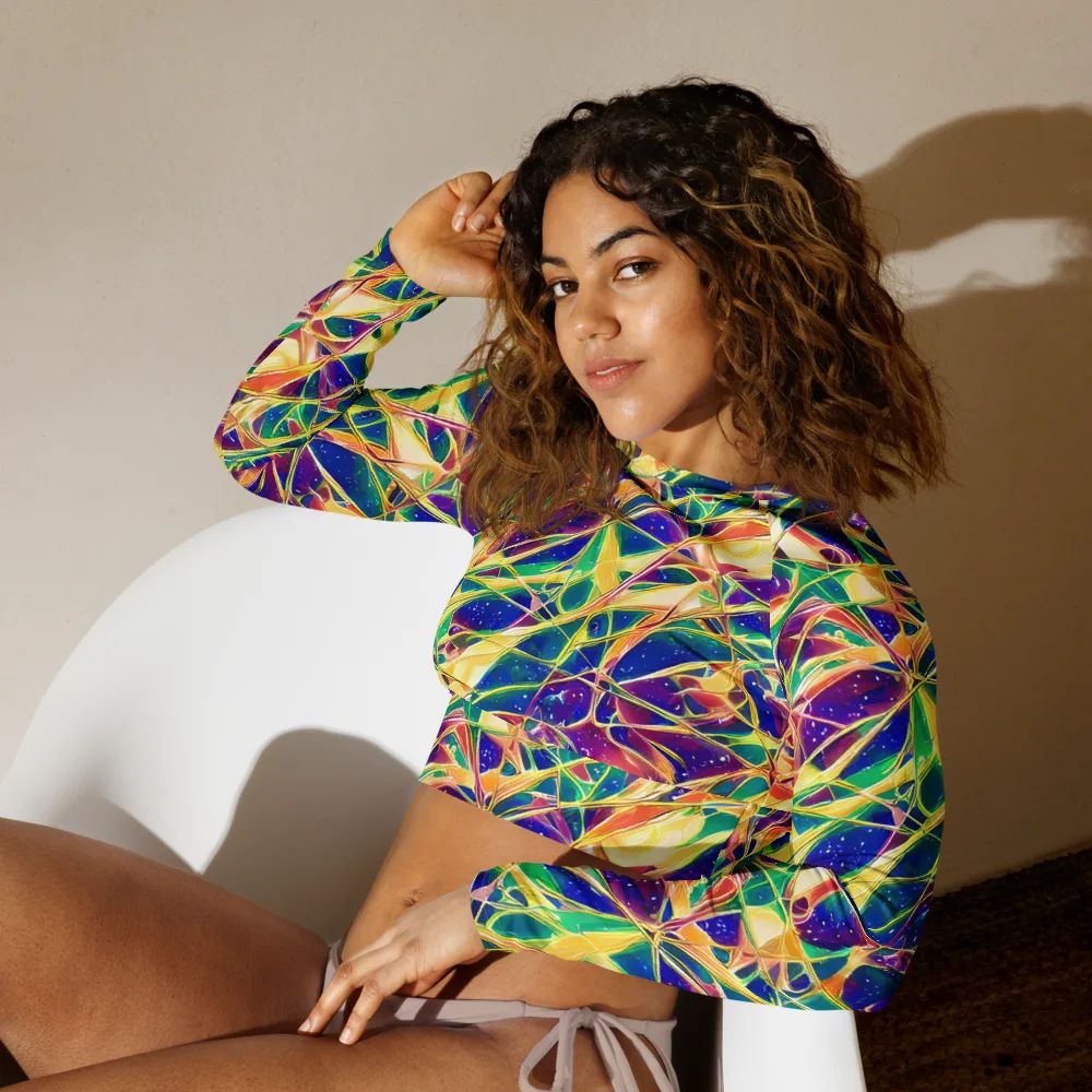 Solar Prism on Long Sleeve Crop Top — Left Front
