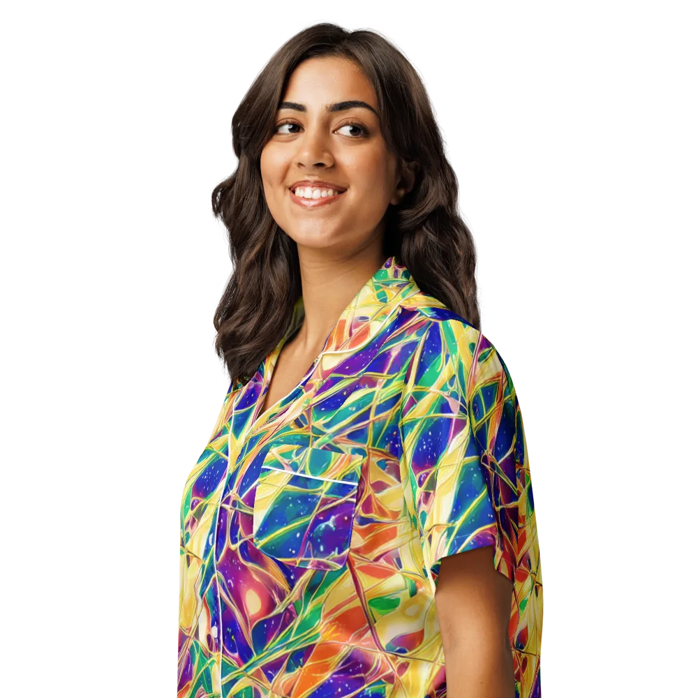 Solar Prism on Women's Short Sleeve Pajama Top — Left Front