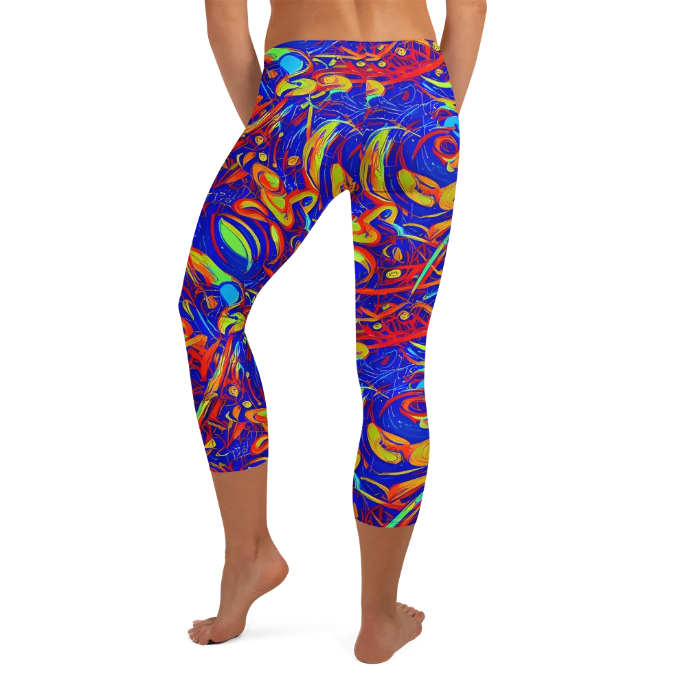 Ultramarine Rapture on Capri Leggings — Back