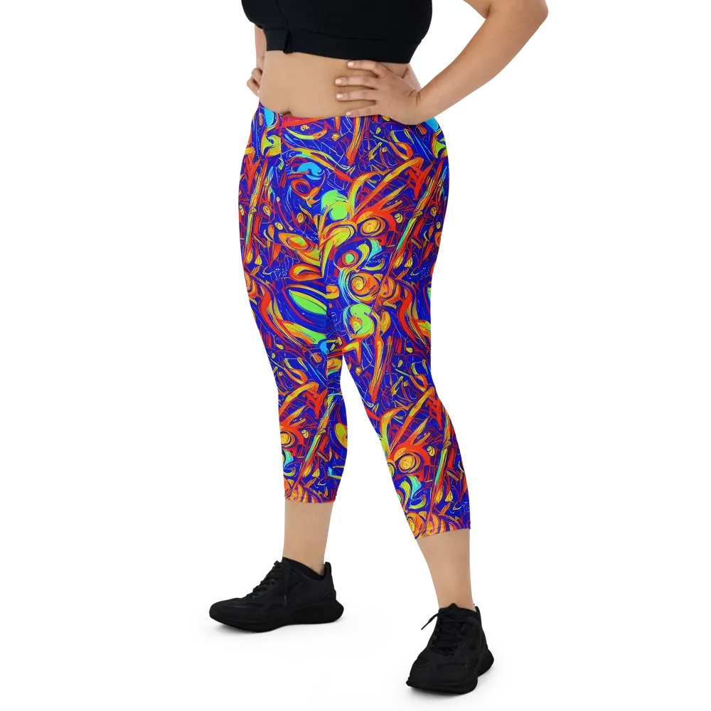 Ultramarine Rapture on Capri Leggings — Front