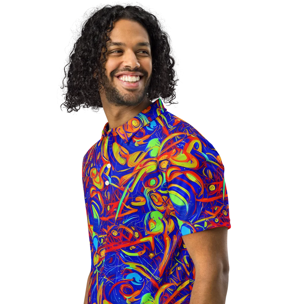 Ultramarine Rapture on Men's Slim Fit Polo Shirt — Left Front