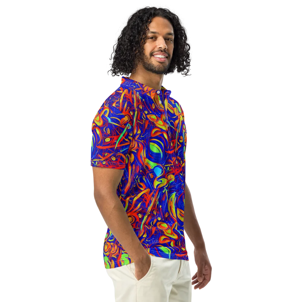 Ultramarine Rapture on Men's Slim Fit Polo Shirt — Right Front