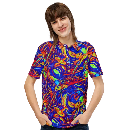 Ultramarine Rapture on a Men's Slim Fit Polo Shirt