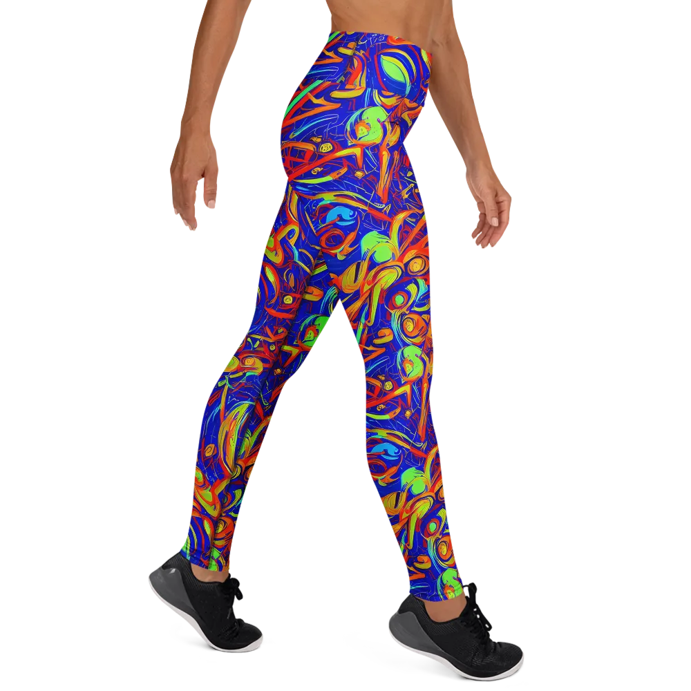 Ultramarine Rapture on Yoga Leggings — Right