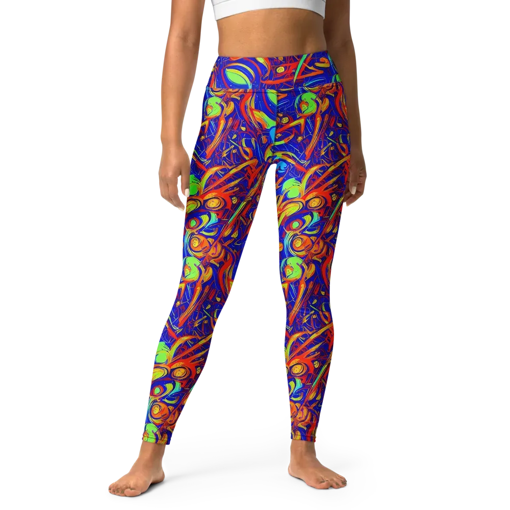 Ultramarine Rapture on Yoga Leggings — Front
