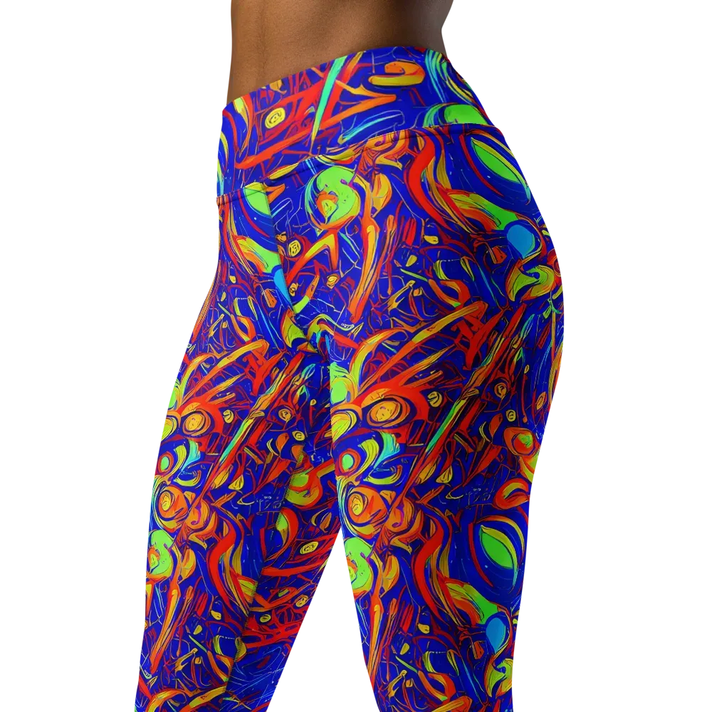 Ultramarine Rapture on Yoga Leggings — Left Front