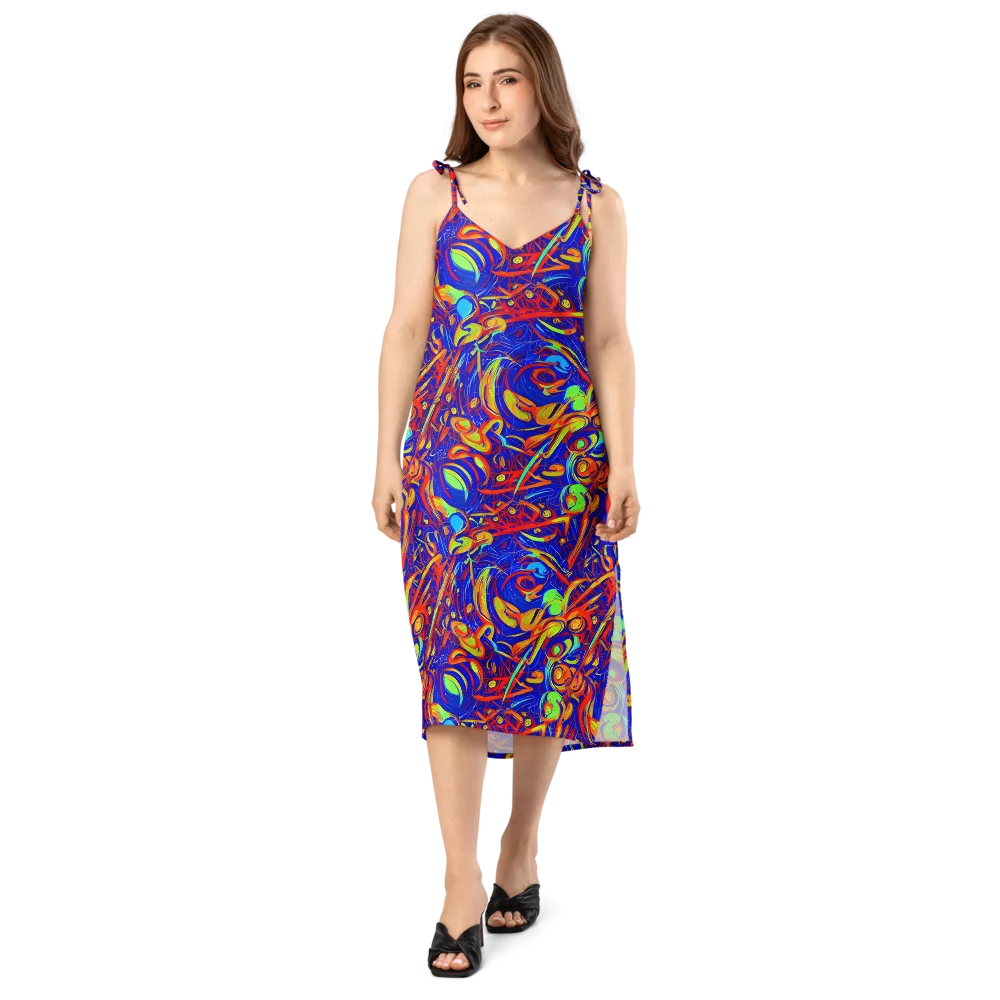 Ultramarine Rapture on Slip Dress — Front