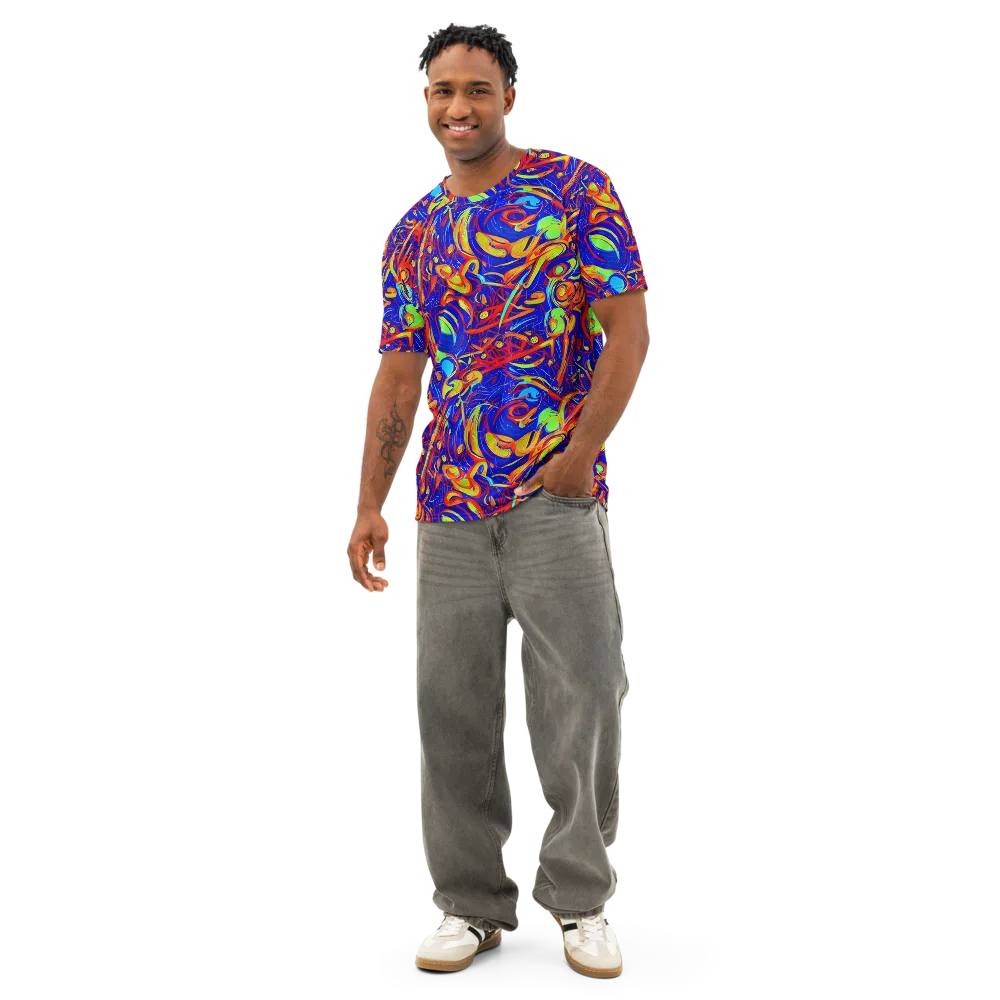 Ultramarine Rapture on Men's Cotton Crew Neck T-Shirt — Front
