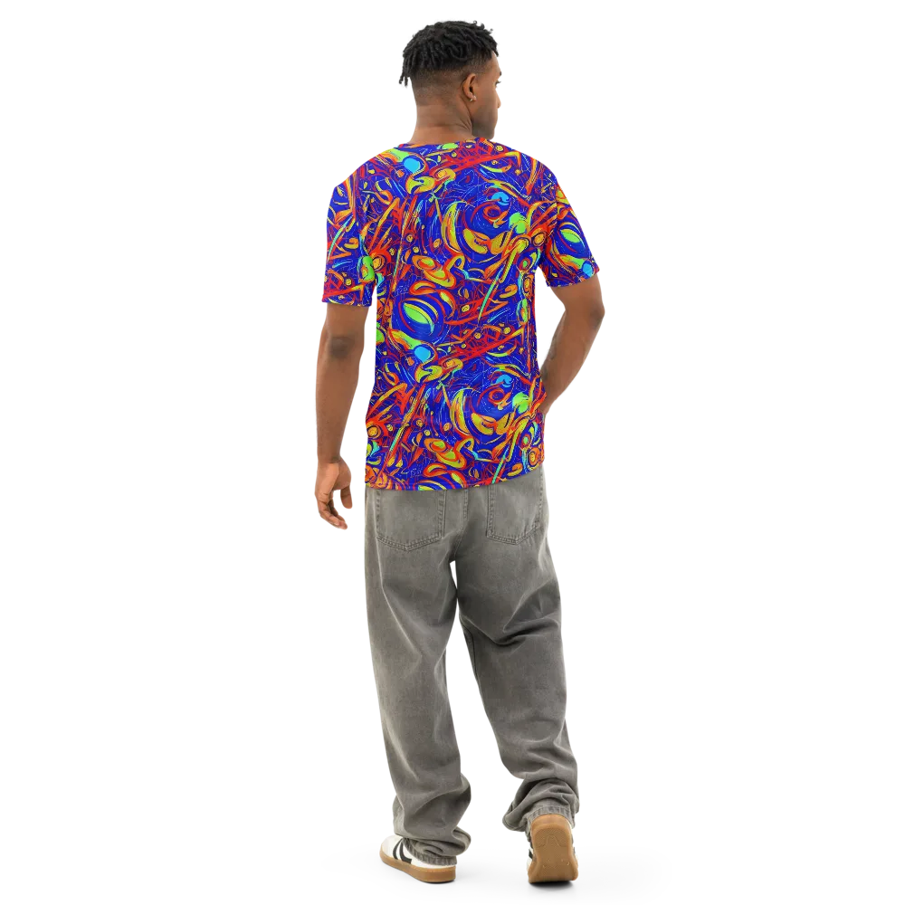 Ultramarine Rapture on Men's Cotton Crew Neck T-Shirt — Back