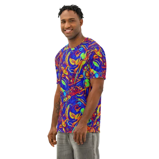 Ultramarine Rapture on a Men's Cotton Crew Neck T-Shirt
