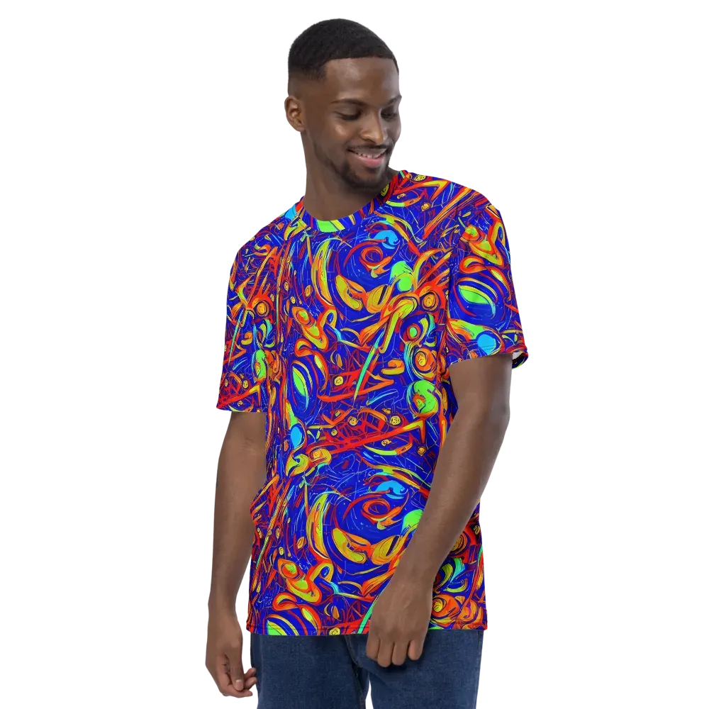 Ultramarine Rapture on Men's Crew Neck T-Shirt — Left