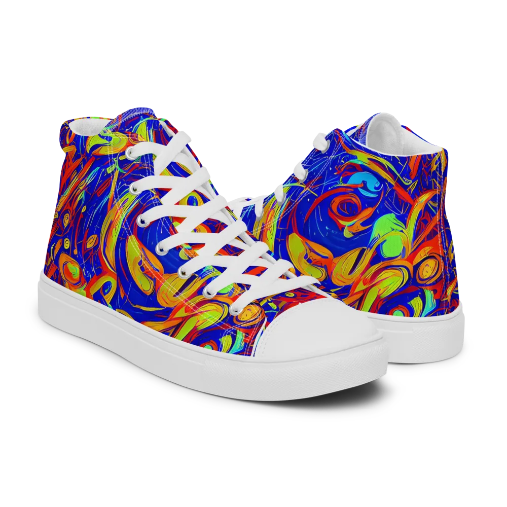 Ultramarine Rapture on Men's High Top Canvas Shoes — Right
