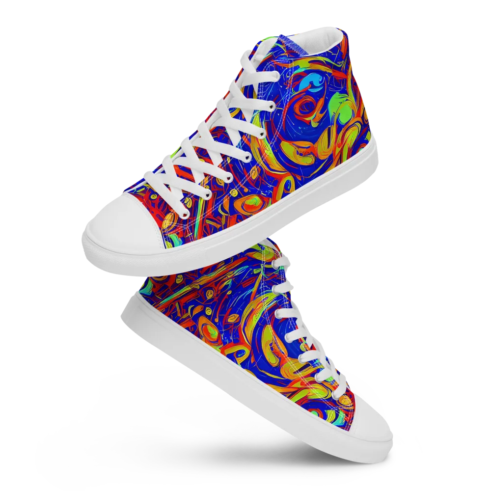 Ultramarine Rapture on Men's High Top Canvas Shoes — Front