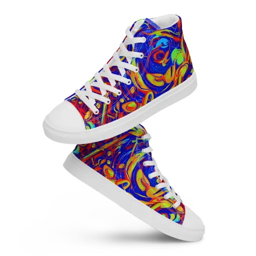 Ultramarine Rapture on a Men's High Top Canvas Shoes
