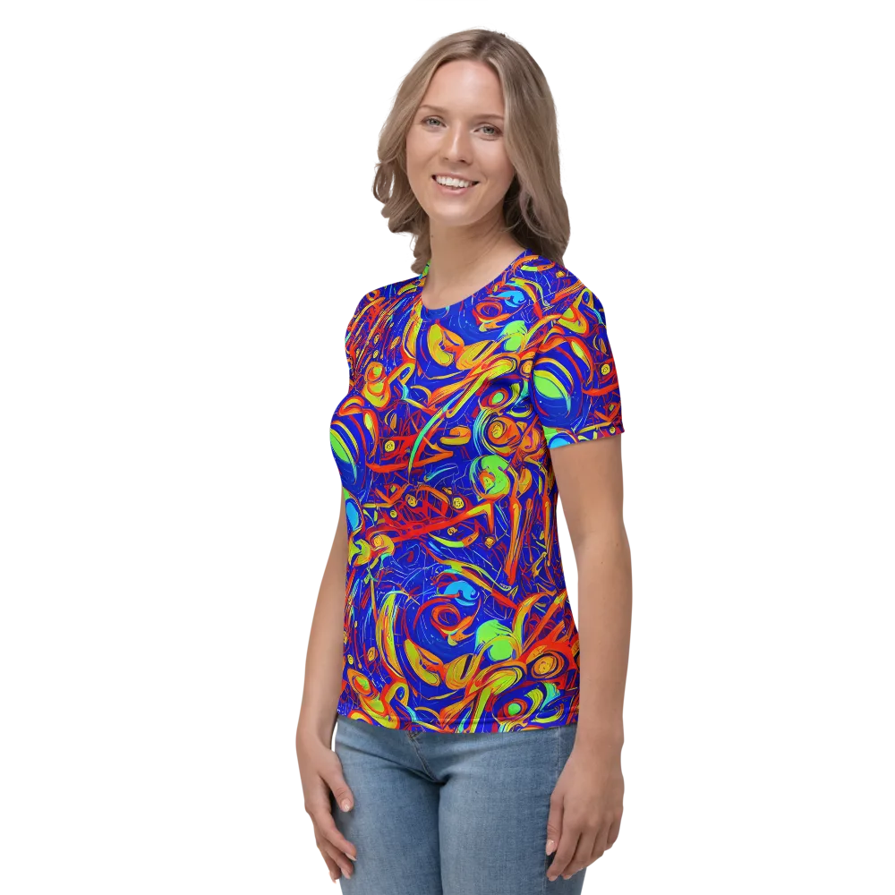 Ultramarine Rapture on Women's Crew Neck T-Shirt — Left