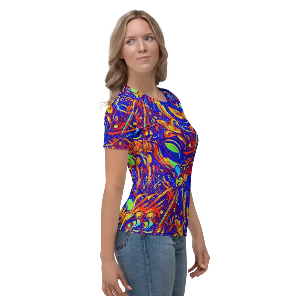 Ultramarine Rapture on Women's Crew Neck T-Shirt — Right