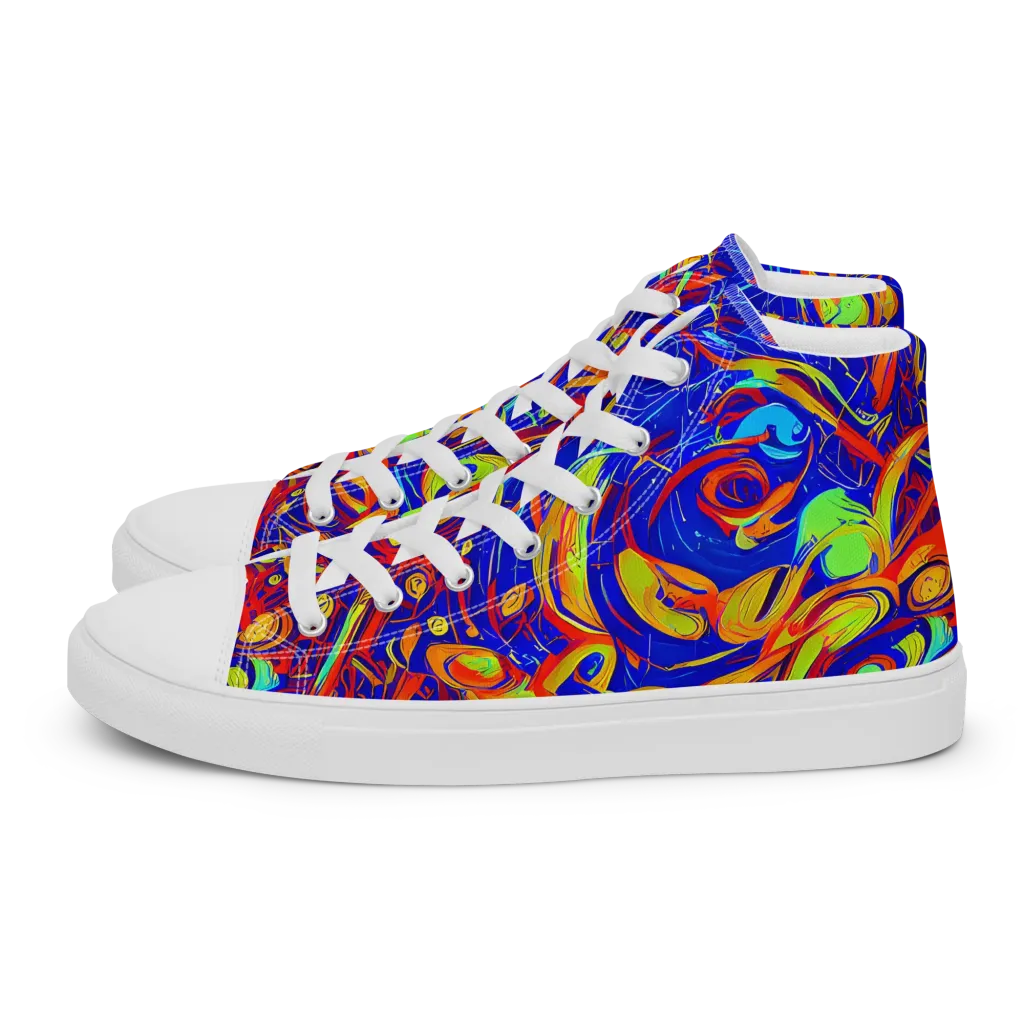 Ultramarine Rapture on Women's High Top Canvas Shoes — Left