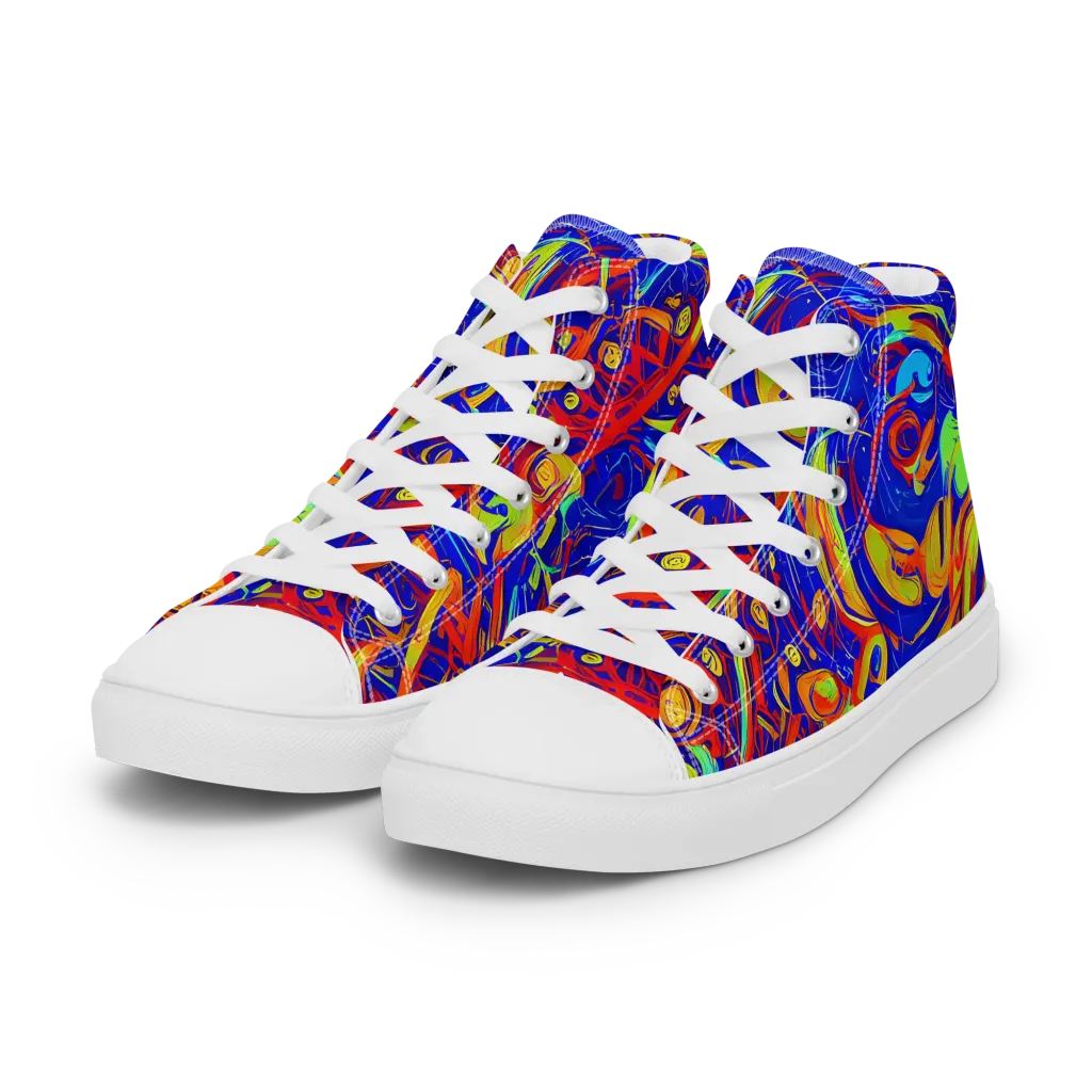 Ultramarine Rapture on Women's High Top Canvas Shoes — Left Front