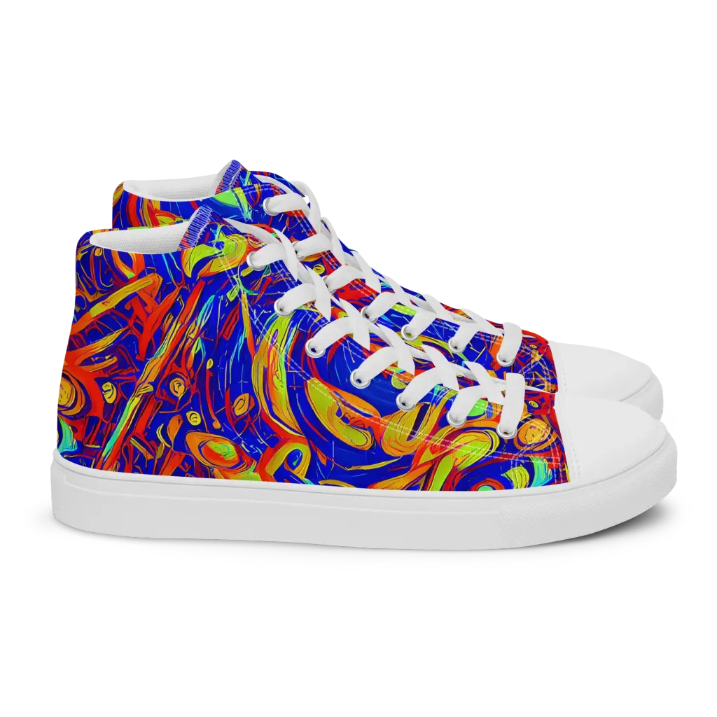 Ultramarine Rapture on Women's High Top Canvas Shoes — Right