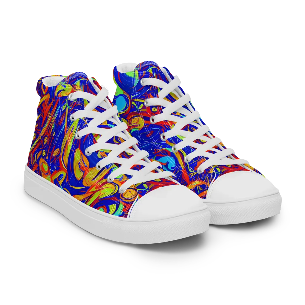 Ultramarine Rapture on Women's High Top Canvas Shoes — Right Front