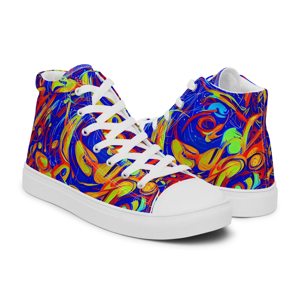 Ultramarine Rapture on Women's High Top Canvas Shoes — Right