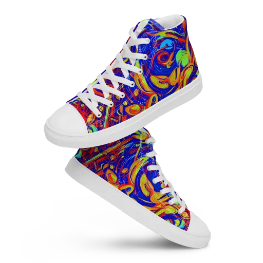 Ultramarine Rapture on a Women's High Top Canvas Shoes