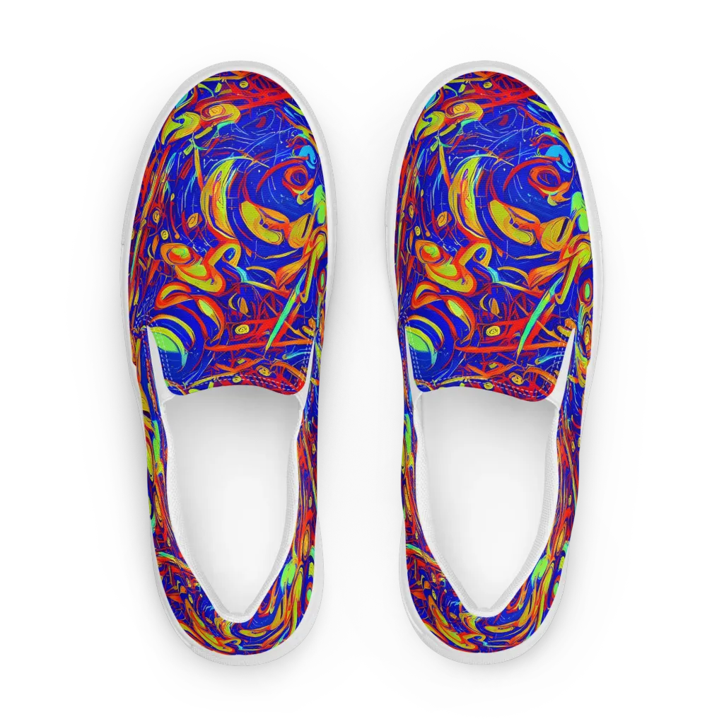 Ultramarine Rapture on Men's Slip-On Canvas Shoes — Front