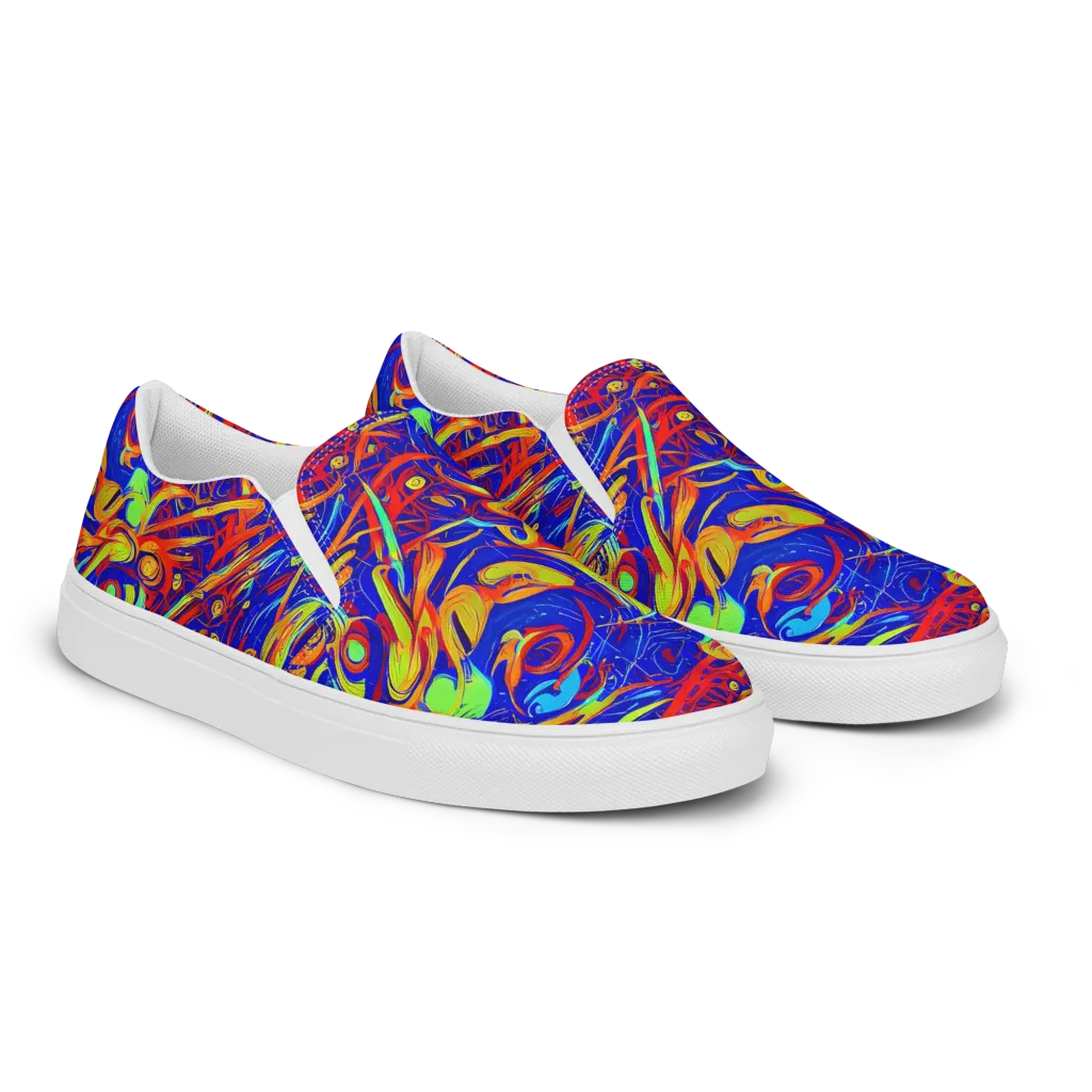 Ultramarine Rapture on Men's Slip-On Canvas Shoes — Right Front