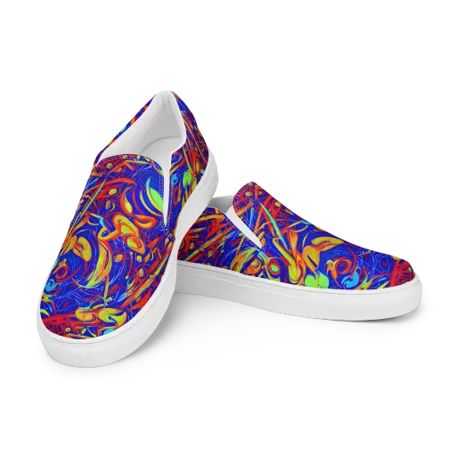 Ultramarine Rapture on a Men's Slip-On Canvas Shoes