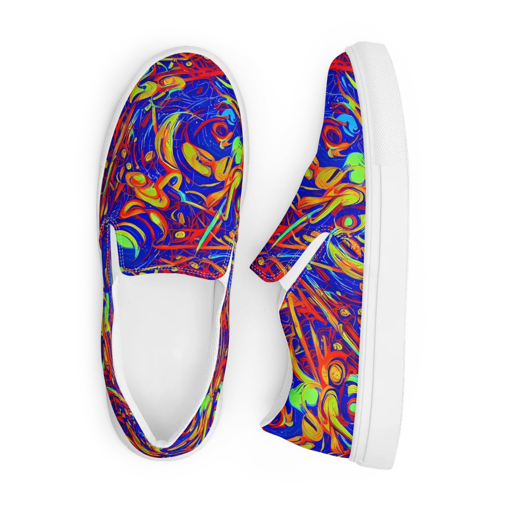 Ultramarine Rapture on Men's Slip-On Canvas Shoes — Front