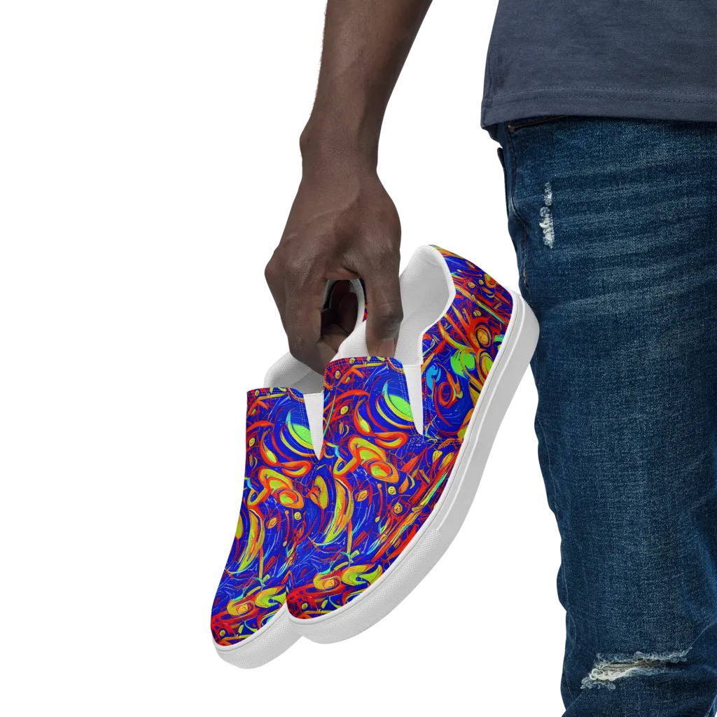 Ultramarine Rapture on Men's Slip-On Canvas Shoes — Left Front