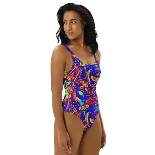 Ultramarine Rapture on a One-Piece Swimsuit