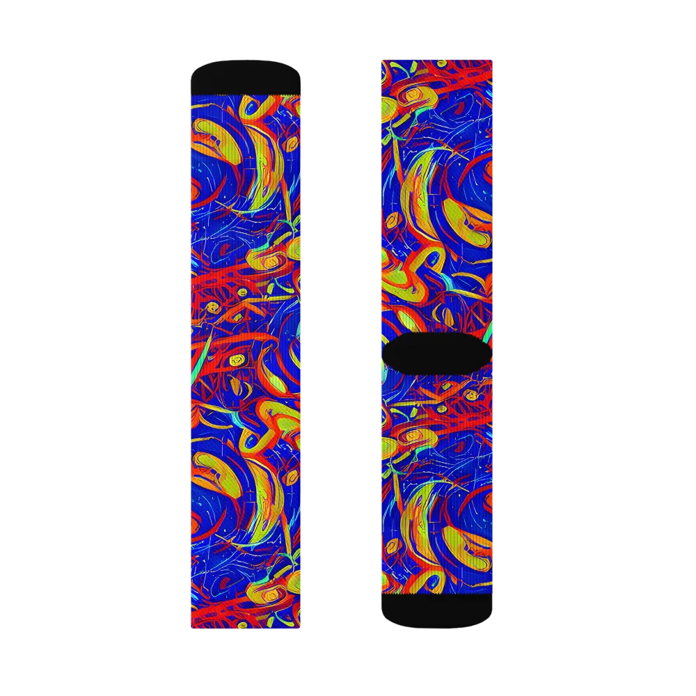 Ultramarine Rapture on Socks — Left Sock