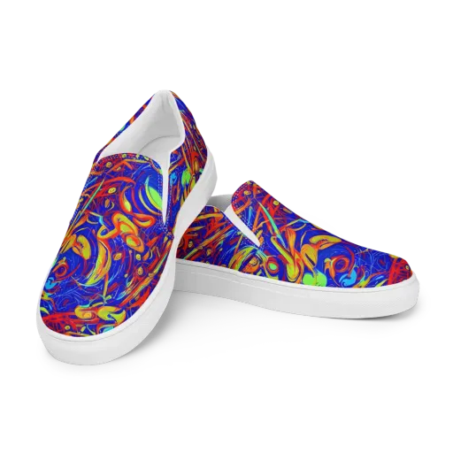 Ultramarine Rapture on a Women's Slip-On Canvas Shoes