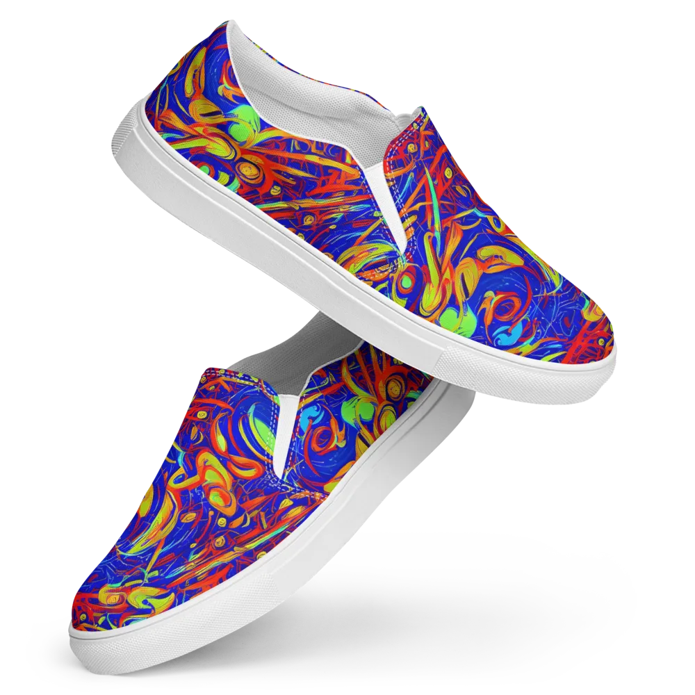 Ultramarine Rapture on Women's Slip-On Canvas Shoes — Front